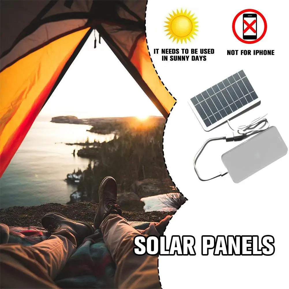 Bärbar solpanel 5V 2W Solpanel med USB Säker Laddning Stabilisera Batteriladdare För Power Bank Telefon Utomhus Camping Hem