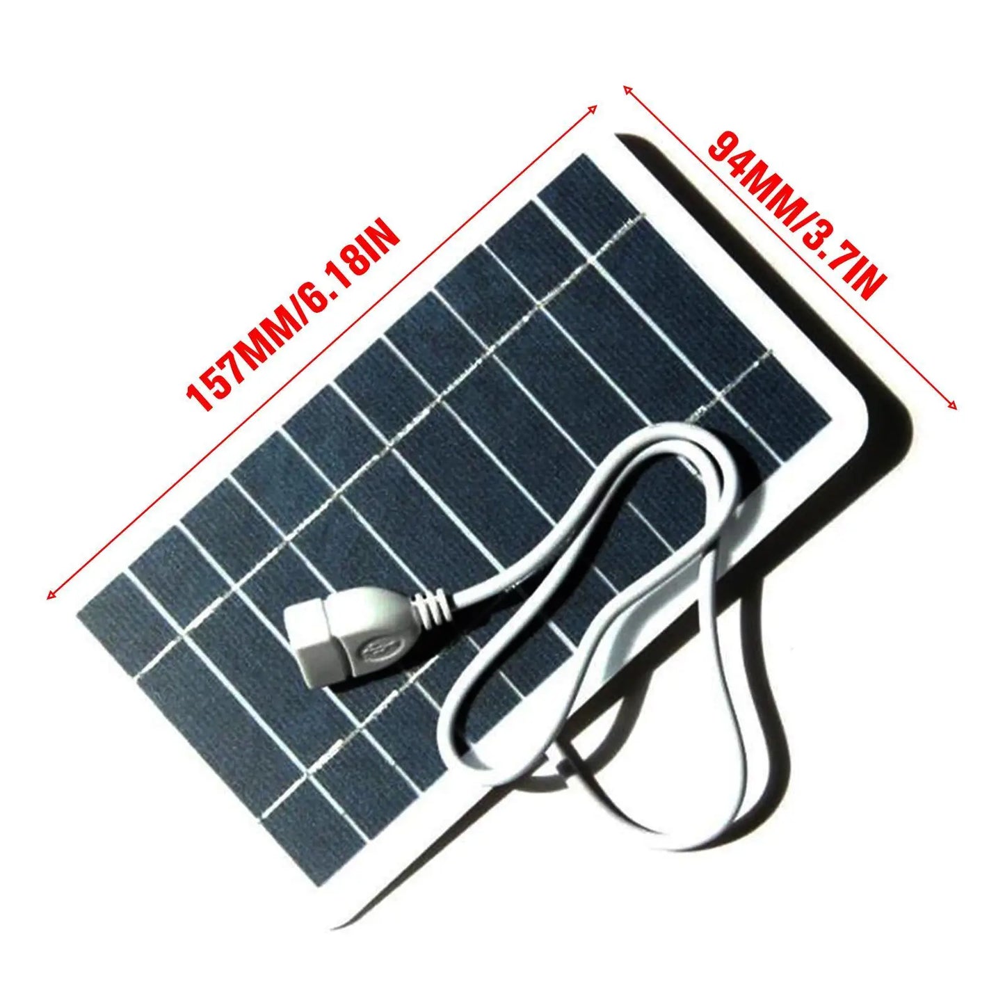 Bärbar solpanel 5V 2W Solpanel med USB Säker Laddning Stabilisera Batteriladdare För Power Bank Telefon Utomhus Camping Hem